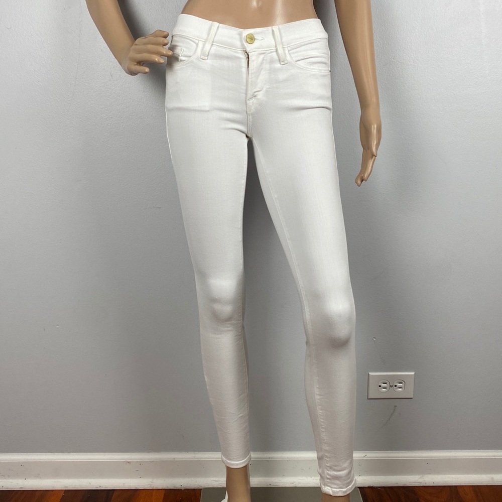 NEW FRAME WHITE HIGH RISE SKINNY JEANS - Picture 2 of 10